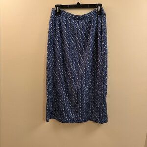 Christopher & Banks Navy Floral Midi Skirt